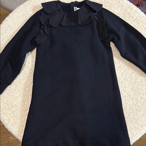 Jacadi Black Ruffled Long Sleeve Dress